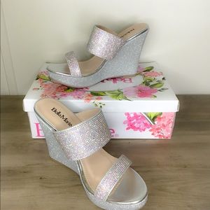 Bella Marie- silver Rhinestone heels.
